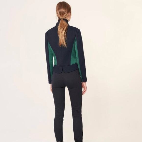 Tory Burch Canter Riding Jacket colorblock Coat quilted Size 0 - Picture 3 of 10